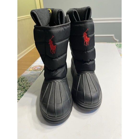 Ralph Lauren Polo Large Red Pony Logo Black Insulated Boots Men’s US Sz 7 EUR 40 main image 15